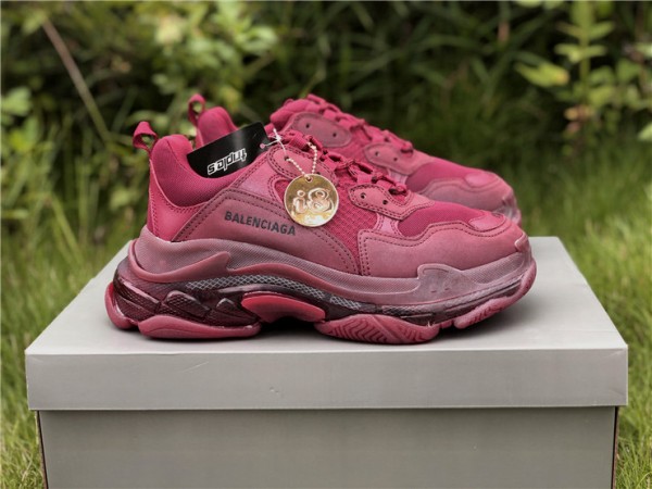 Balenciaga Triple S Clear Sole Wine-Red