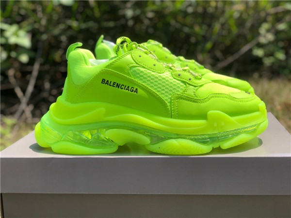 Balenciaga Triple S Clear Sole "Fluo Yellow"