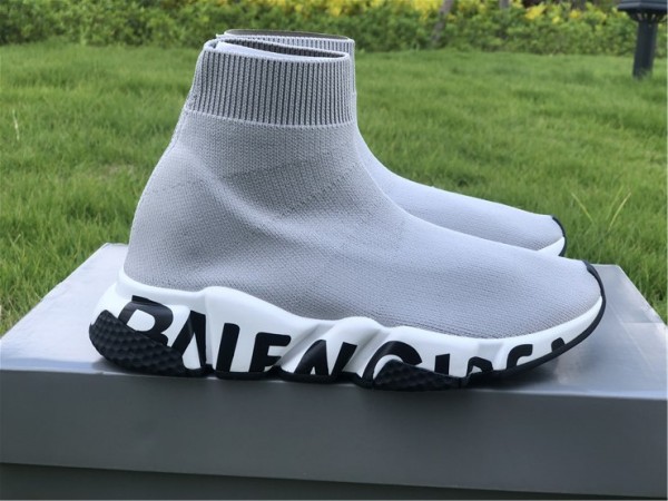 Balenciaga Graffiti Speed Sneaker Grey/White-Black