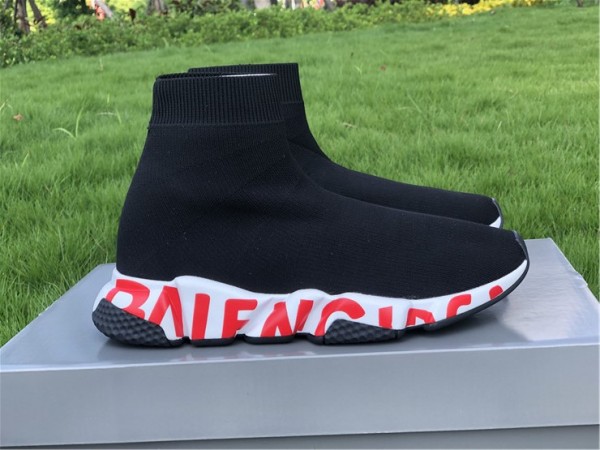 Balenciaga Graffiti Speed Sneaker Black/White-Red
