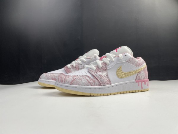 Air Jordan 1 Low GS "Paint Drip" CW7104-601