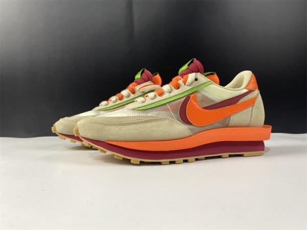 CLOT x Sacai x Nike LDWaffle Net Orange Blaze DH1347-100
