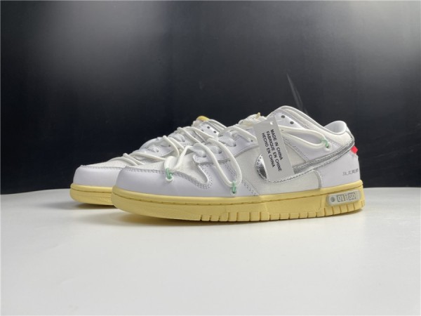Off-White x Nike Dunk Low "The 50" White Silver DM1602-127