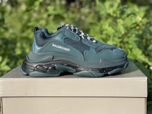Balenciaga Triple S Clear Sole Dark Green