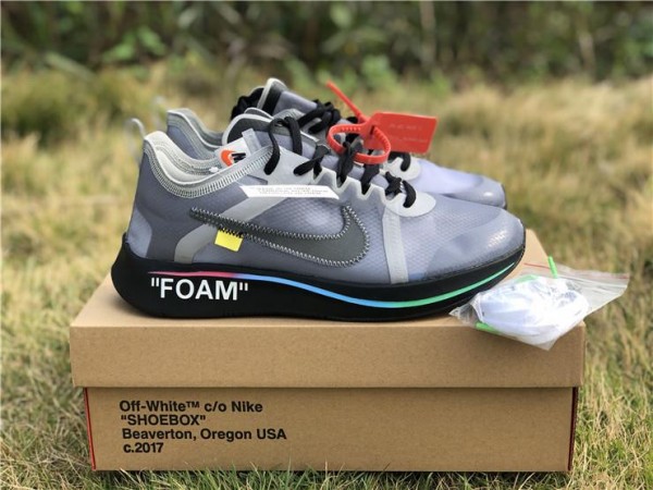 OFF-WHITE x Nike Zoom Fly Grey Rainbow (OW-0037)