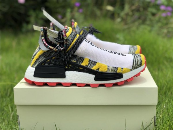 Pharrell Williams X Adidas Originals Human Race NMD Trail "SOLARHU" White Black Yellow (HR-0028)