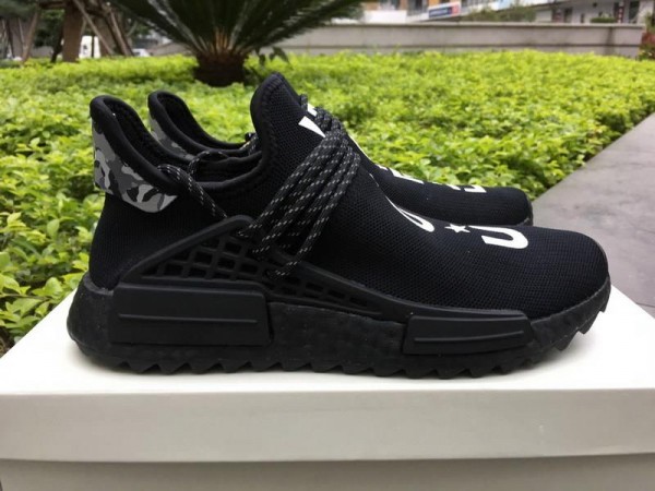 2017 Adidas NMD Trail Human Race HU Pharrell NERD BB7603 Black White (HR-0006)