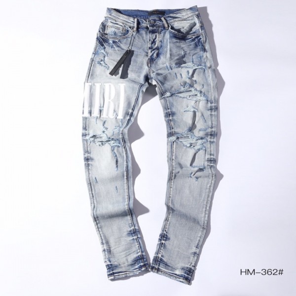 Amiri Distressed Slim-Fit Jeans - Blue