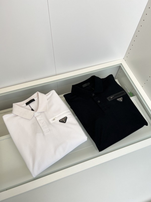 Prada Short Sleeve Polos White/Black