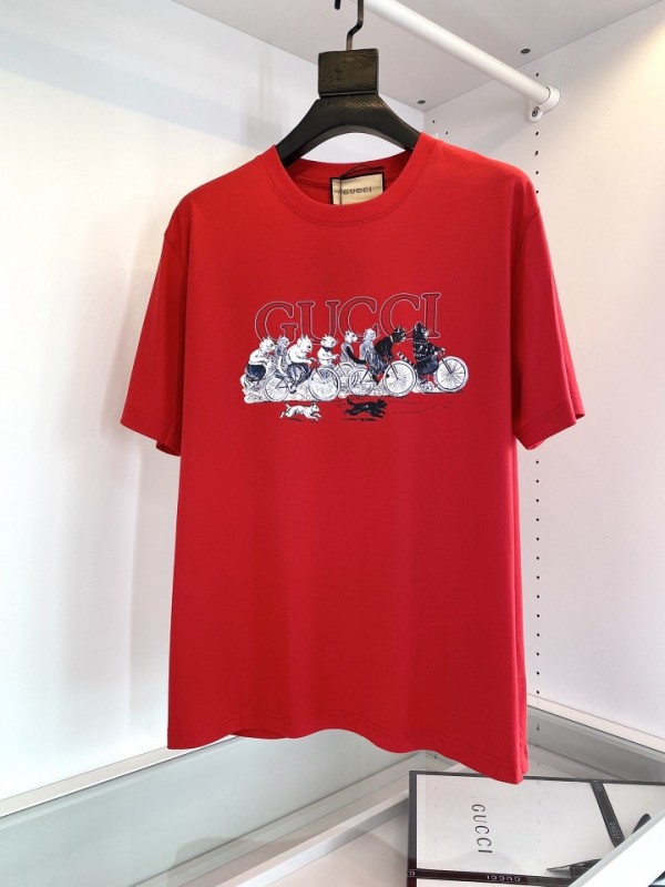 Gucci Short Sleeve T-shirts White/Red