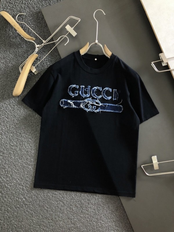 Gucci Short Sleeve T-Shirt Jean Logo Black GG-0010