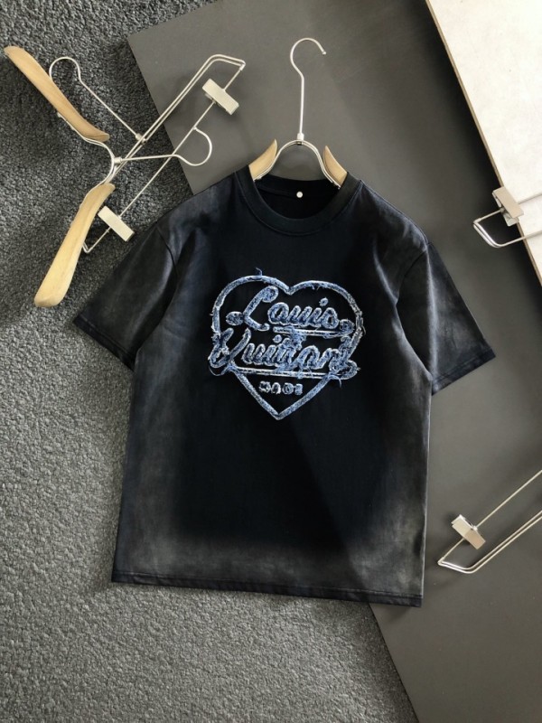 LV Embroidery "LV" Letters Short Sleeves T