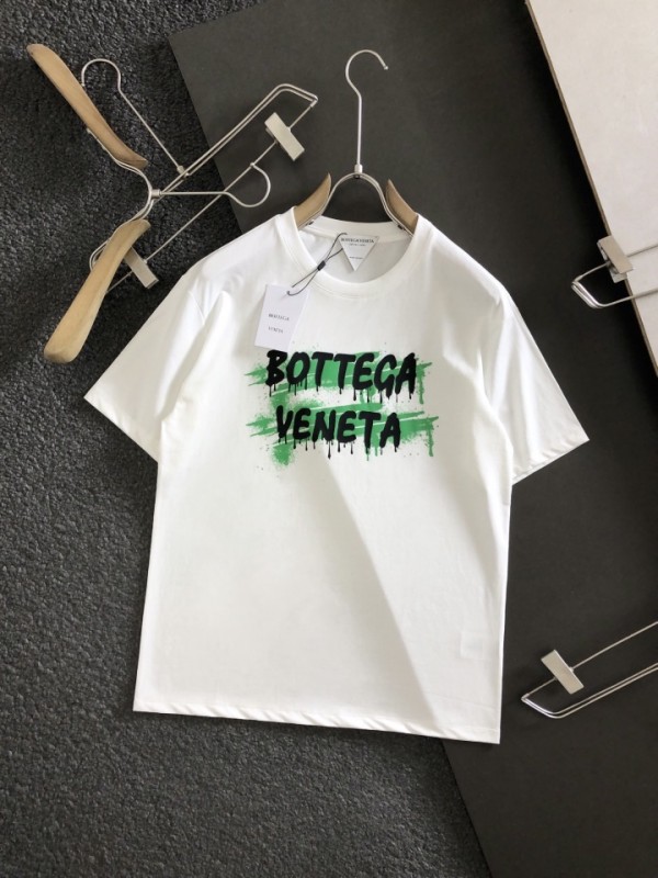 Bottega Veneta Short Sleeve T-shirts White/Black BV-0001