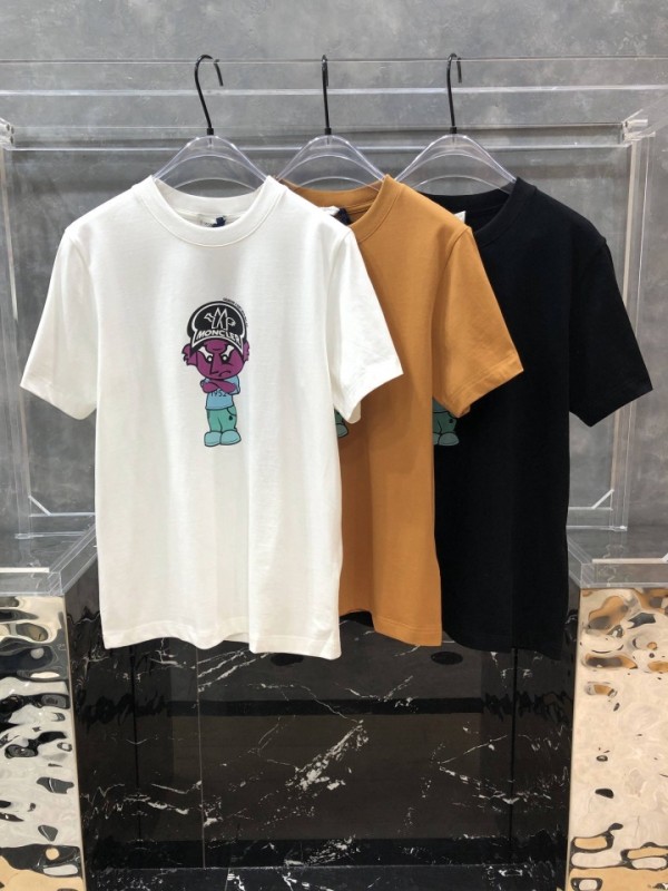 Moncler Short Sleeve T-shirt Black/Brown/White