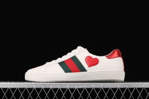 Gucci Ace Low-Top Sneaker White with Red Heart