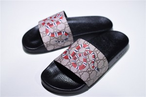 Gucci Leather Slide Sandal with Snake