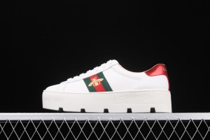 Gucci Ace Embroidered Platform Sneaker White with Bee