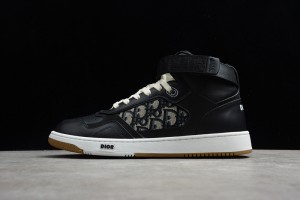 Dior B27 High Top Sneaker Black Beige 3SH132ZIR_H965