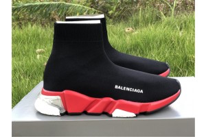 Balenciaga Speed Clear Sole Sneaker Black/Red-White