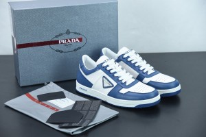 Prada Leather Sneaker White/Blue
