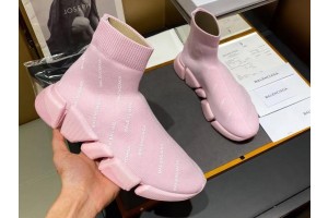 Balenciaga Speed 2.0 Allover Logo Sneaker Pink