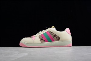 Womens Gucci Screener Sneaker Pink with Crystals