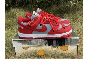 OFF-WHITE x Nike Dunk Low LTHR "University Red" CT0856-600