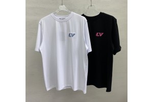 LV Short Sleeve T-shirt Black/White