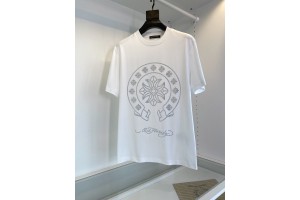 Chrome Hearts diamond micro-profile round neck T-shirt