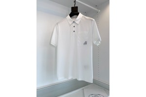 Prada casual nylon stitching lapel polo shirt