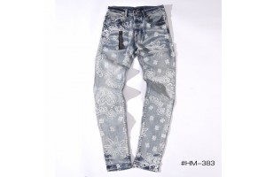 Amini Wax Denim Light Blue Jeans - Pattern Flower