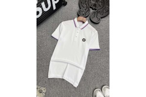 Versace Short Sleeve Polos White/Navy