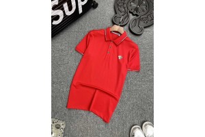 Versace Short Sleeve Polos Black/Red