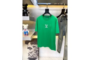 Louis Vuitton Short Sleeve T-shirts Black/White/Green LV-0004