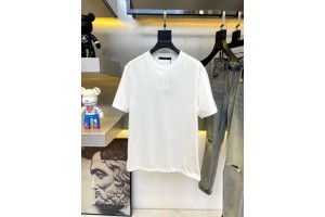 Louis Vuitton Short Sleeve T-shirts Embossed Logo Black/White/Green