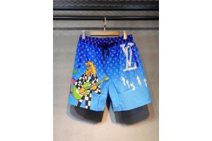 Louis Vuitton Shorts Blue Cartoon  LV-0004