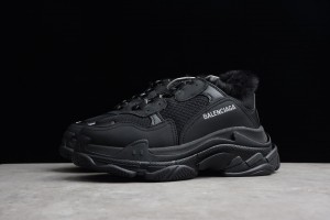 Balenciaga Triple S Sneaker Black with Fur