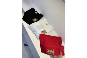 Burberry Short sleeve short T - Black - White - Red
