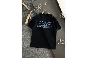 Gucci Short Sleeve T-Shirt Jean Logo Black GG-0010