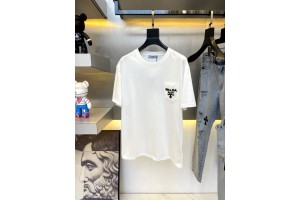 Prada Short Sleeve T-Shirt With Small Pocket Black/White