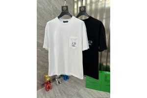 Chrome Hearts Short Sleeve T-Shirt With Small Pocket White/Black CHH-0003